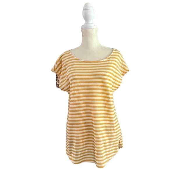 Green Envelope NWT striped short sleeve top size medium - Picture 1 of 7
